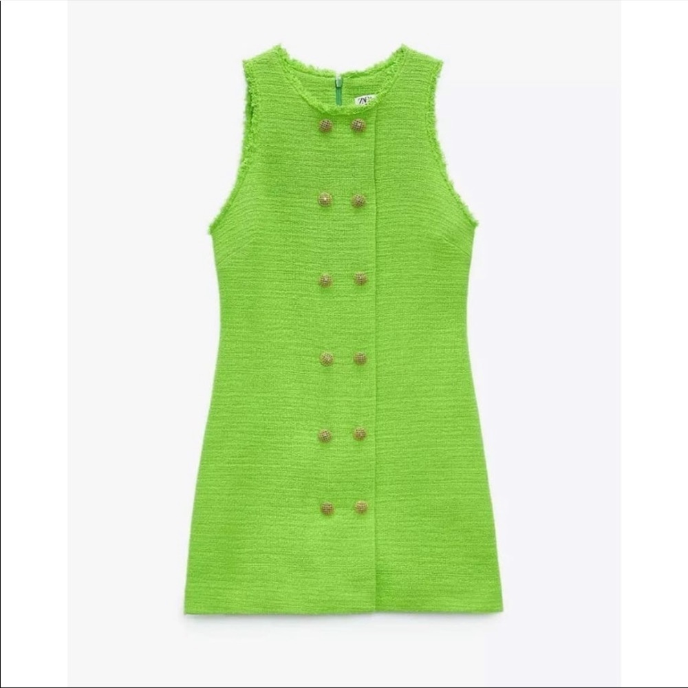 Zara neon green dress